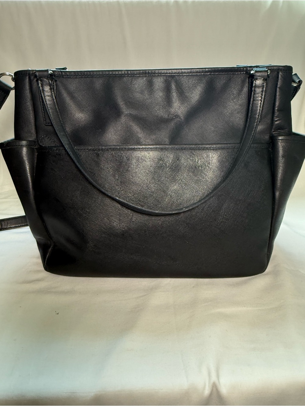 Coach Black Saffiano Leather Diaper Tote Crossbody Baby Bag Laptop Travel Purse - Picture 4 of 16